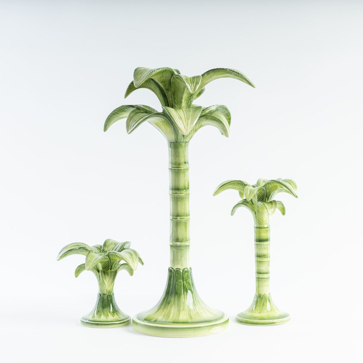 PALM TREE CANDLE HOLDER GREEN