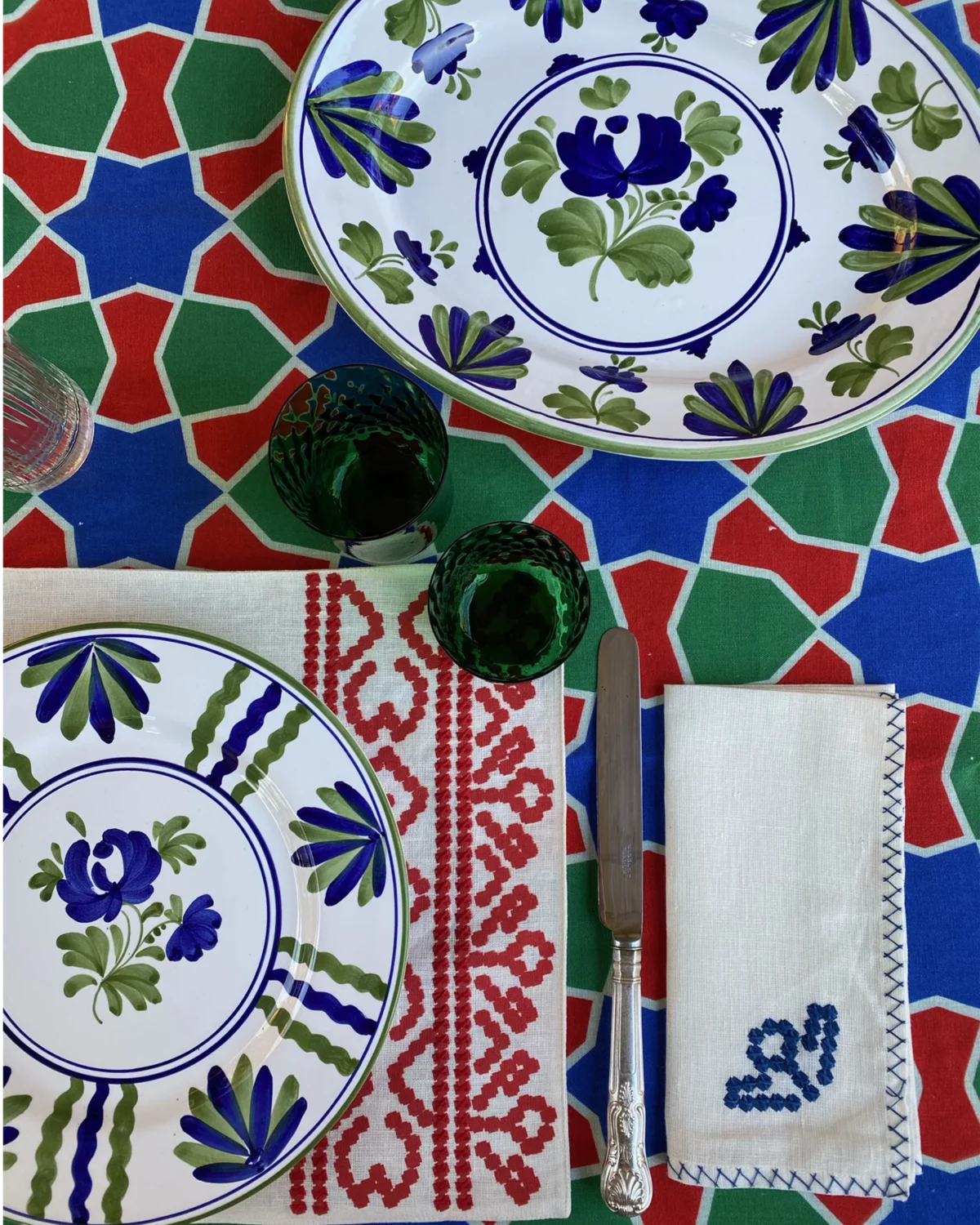 Blossom Oval Serving Plate Blue