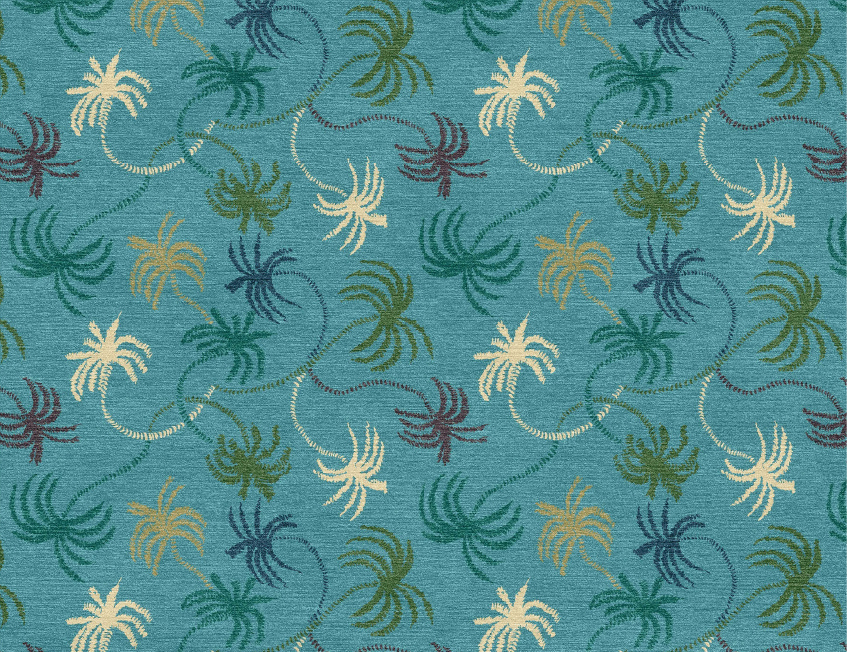 PALM TREES LIGHT BLUE RUG