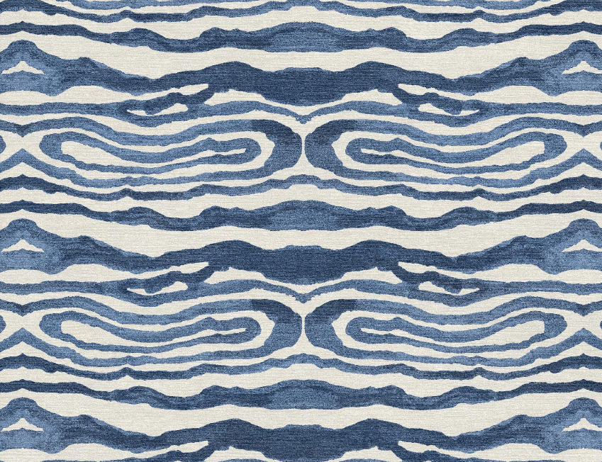ANIMAL PRINT BLUE RUG