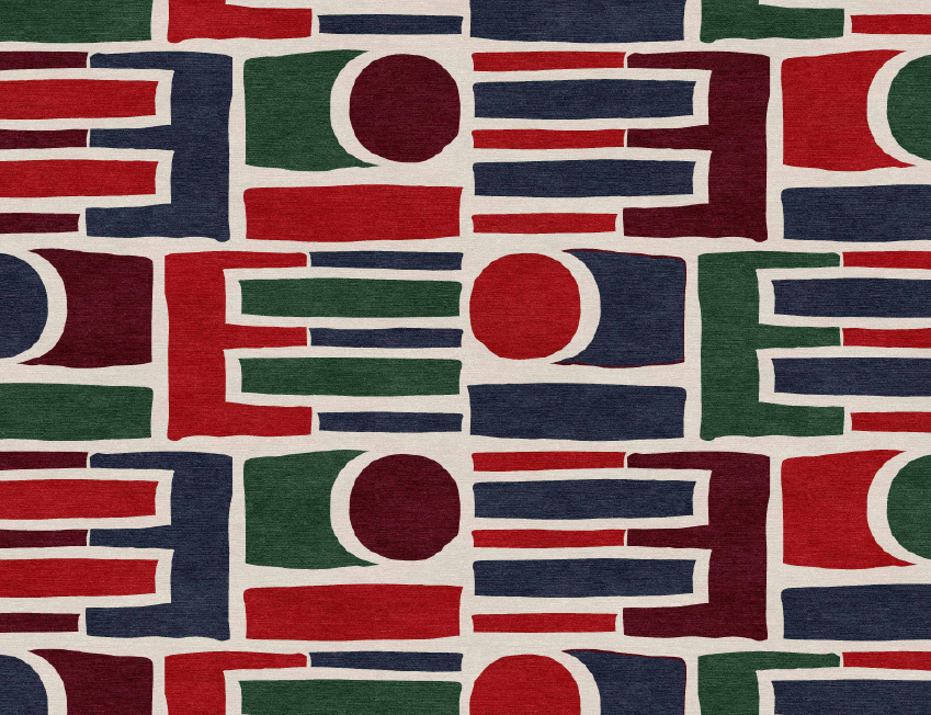 SHAPES BORDEAUX RUG