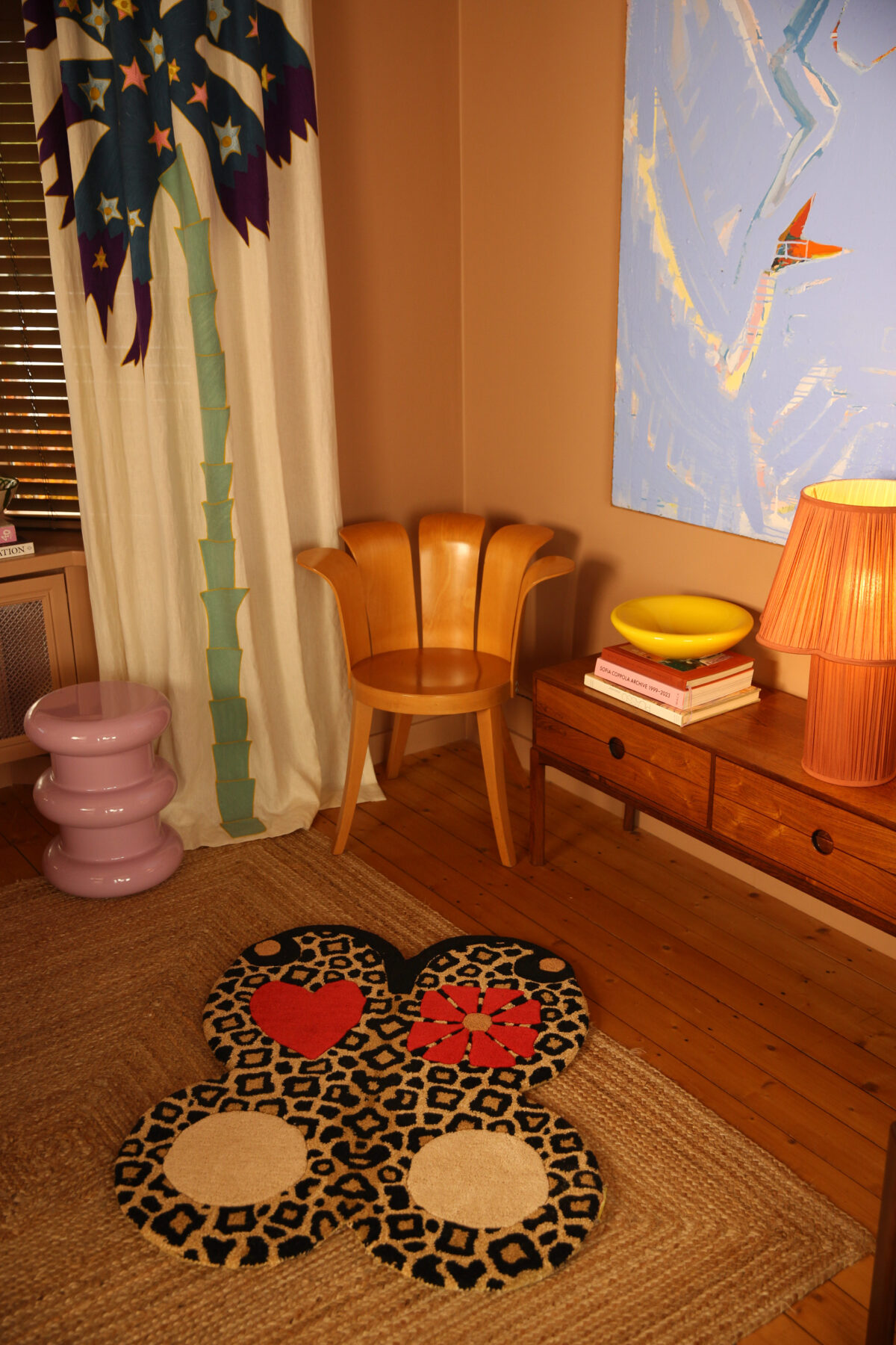 Loony Leopard Butterfly Rug Large