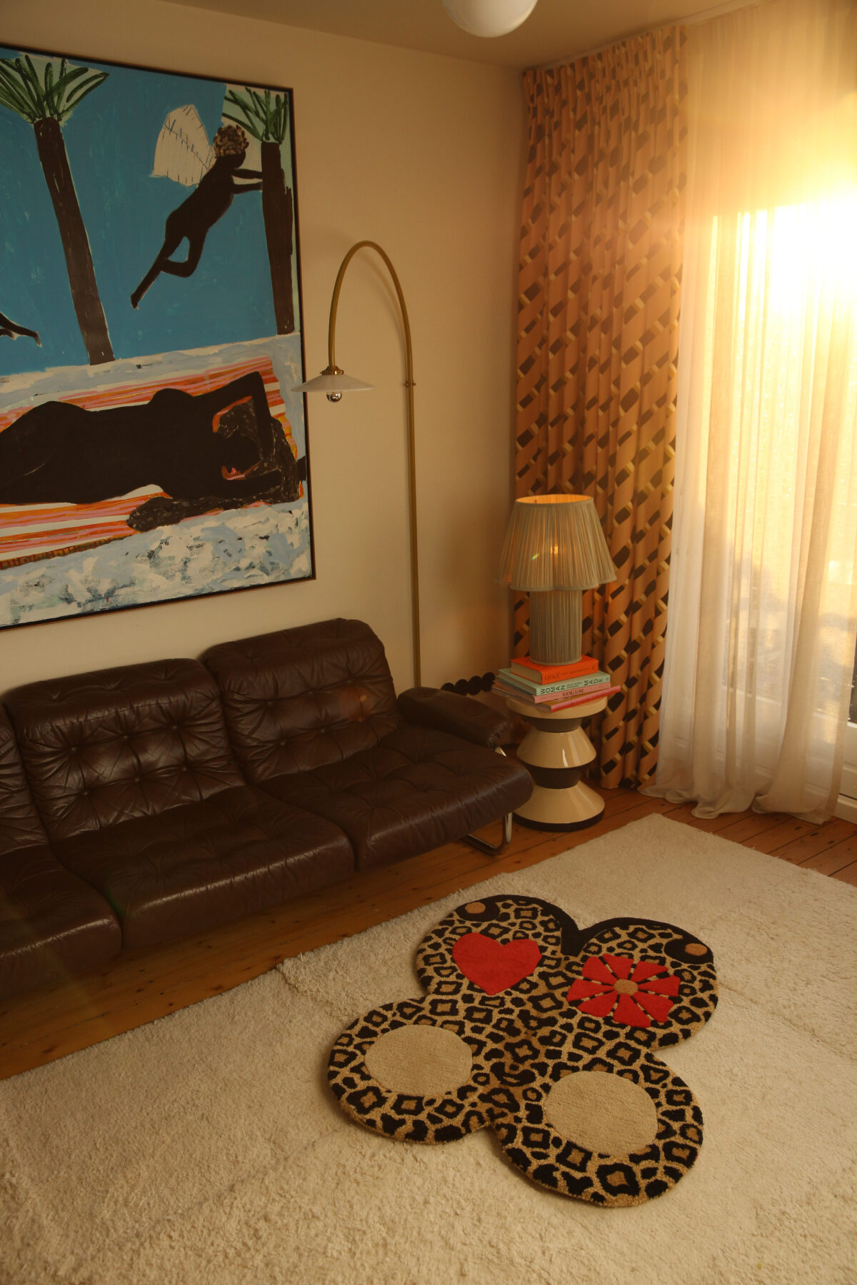 Loony Leopard Butterfly Rug Large