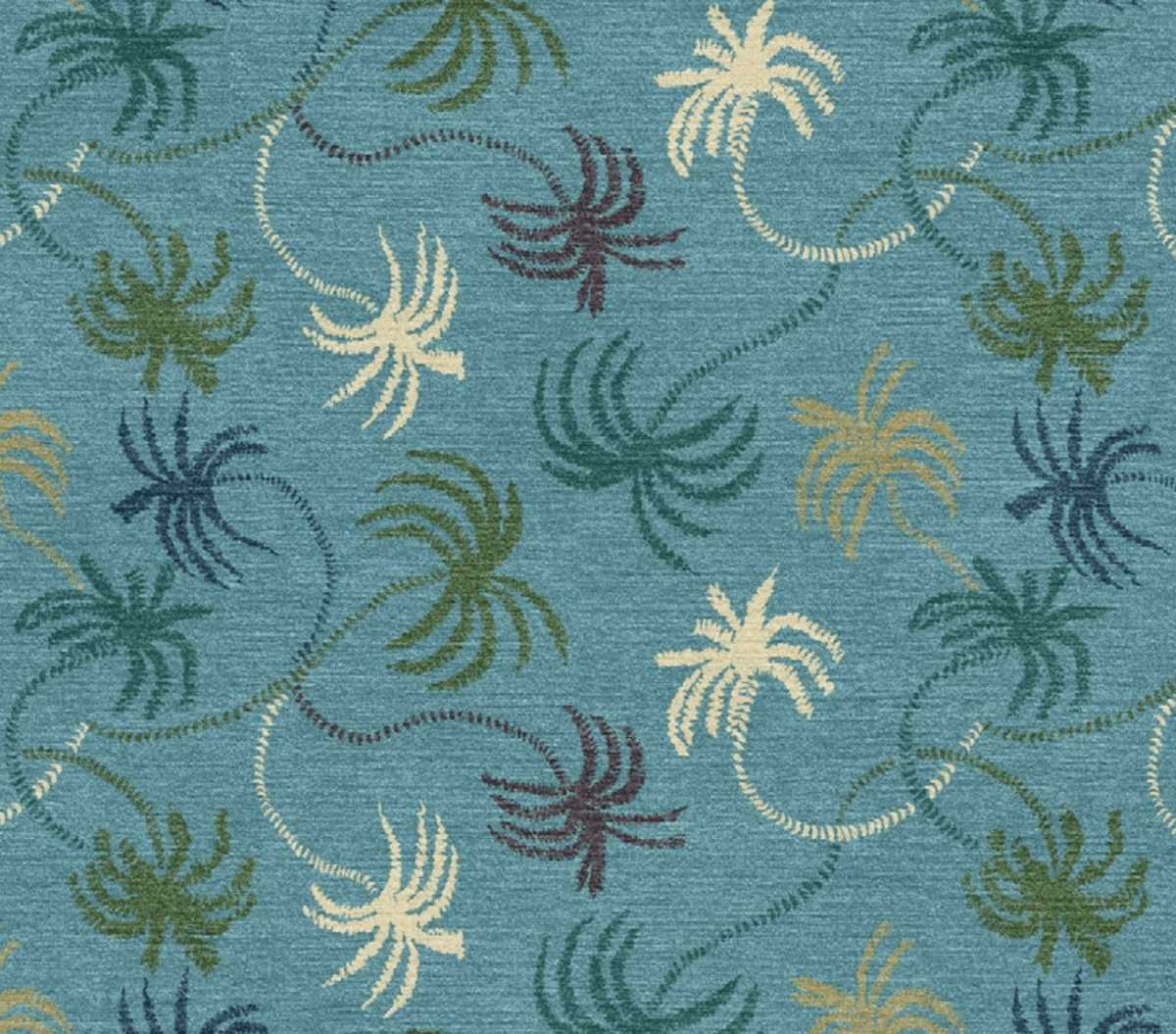 PALM TREES LIGHT BLUE RUG