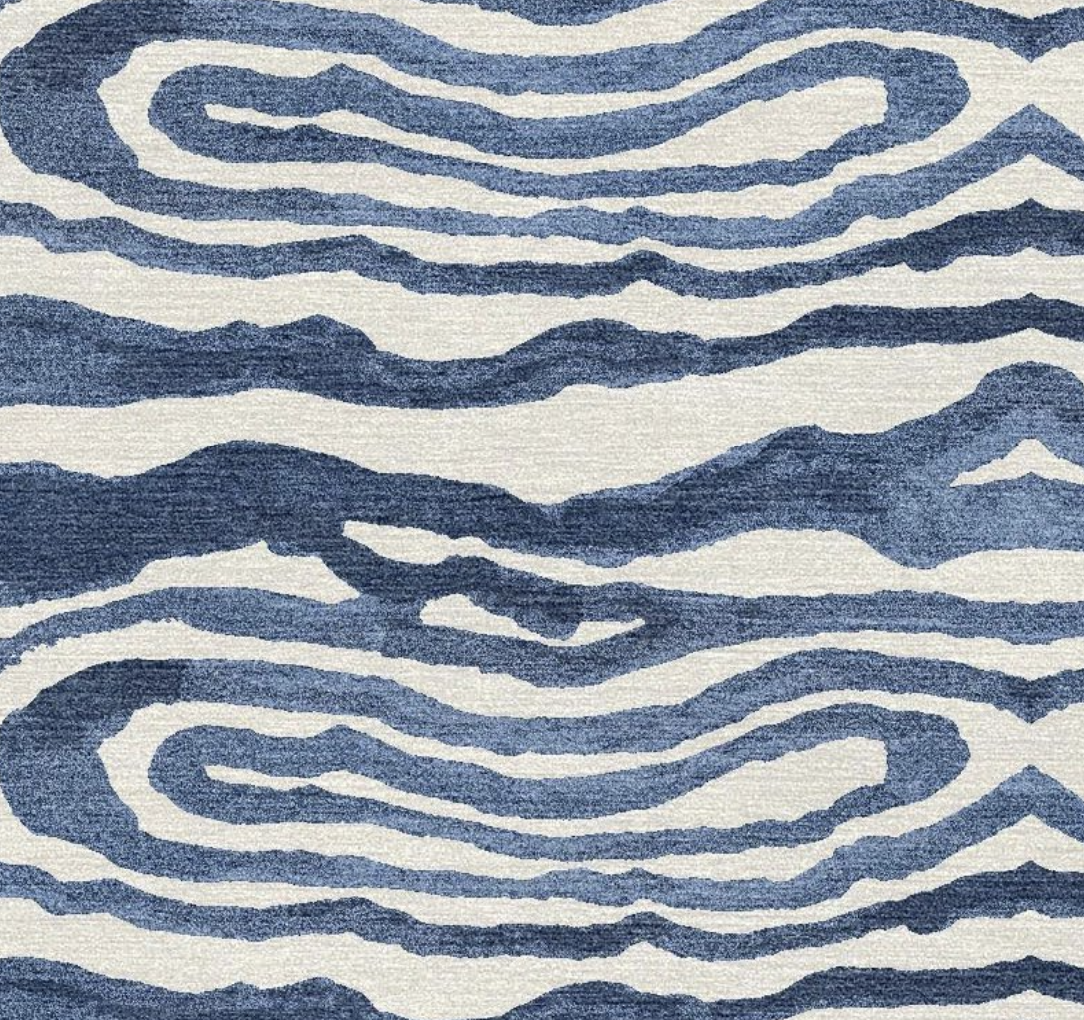 ANIMAL PRINT BLUE RUG