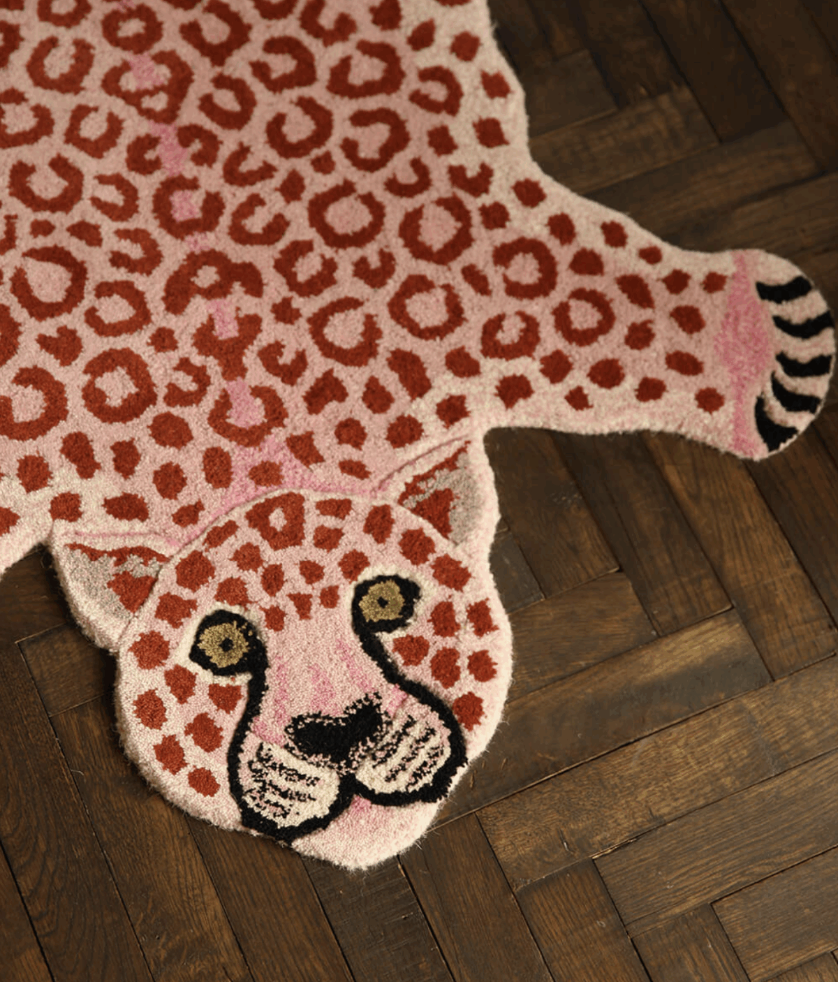 Pinky Leopard Rug Large