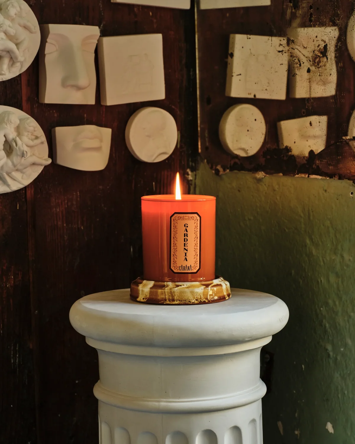 Cabana Candle & Woven Vimini Candle Holder Set