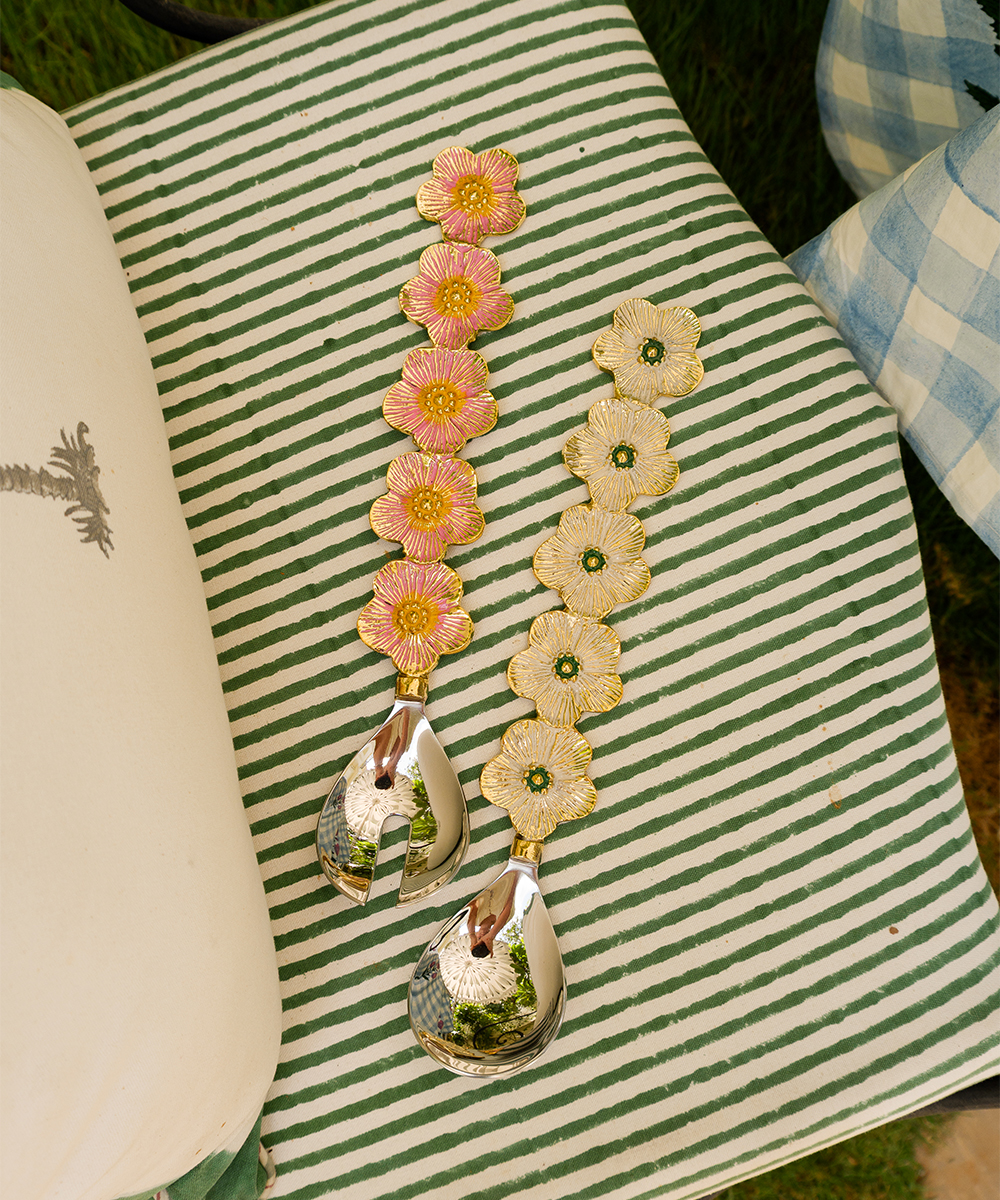 Faye Flower Salad Server Set in Giftbox