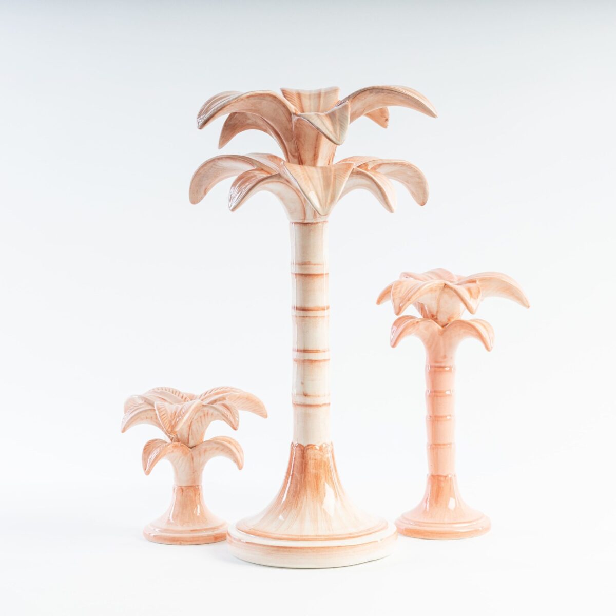 PALM TREE CANDLE HOLDER PINK