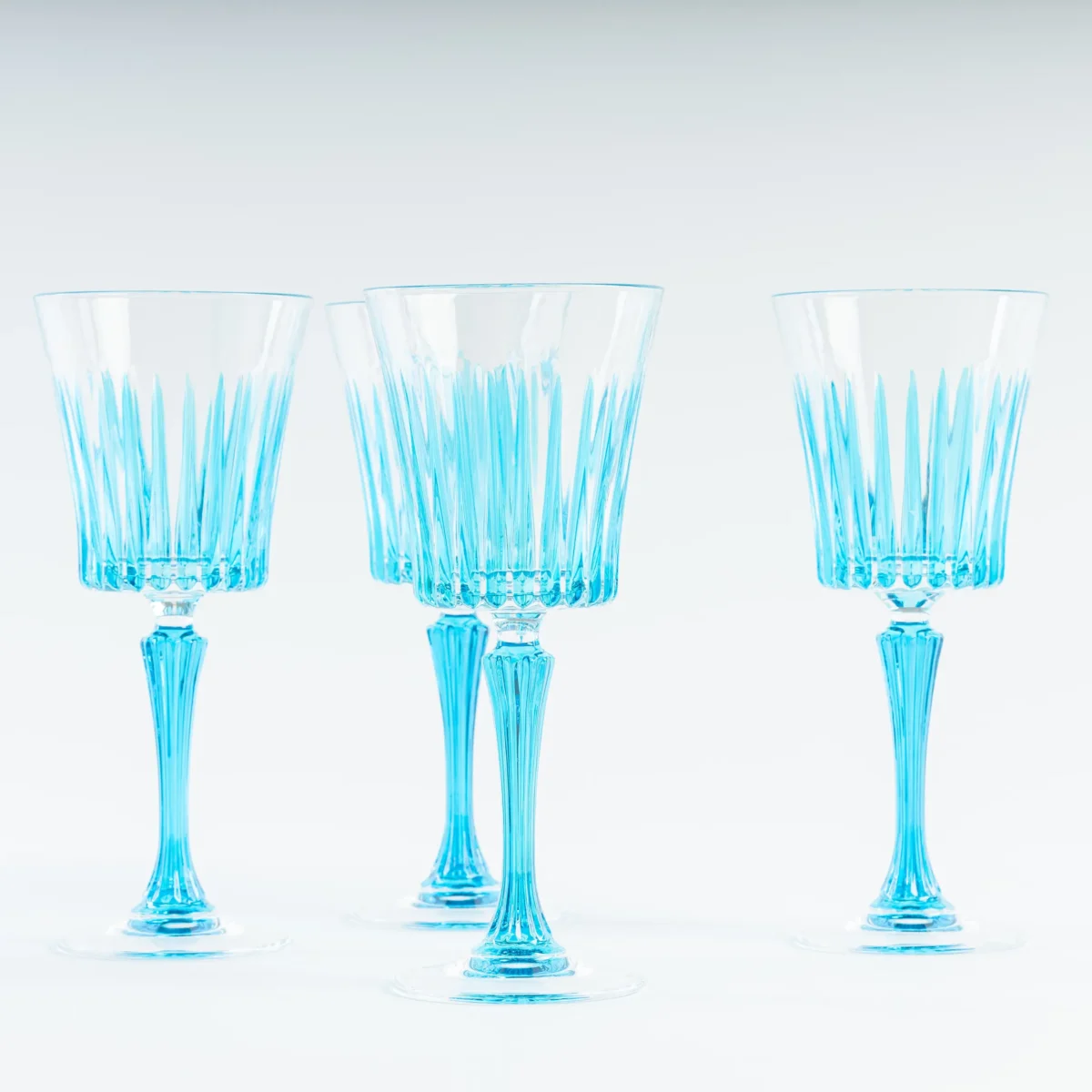 Crystal Wine Glasses BLUE SET OF 4